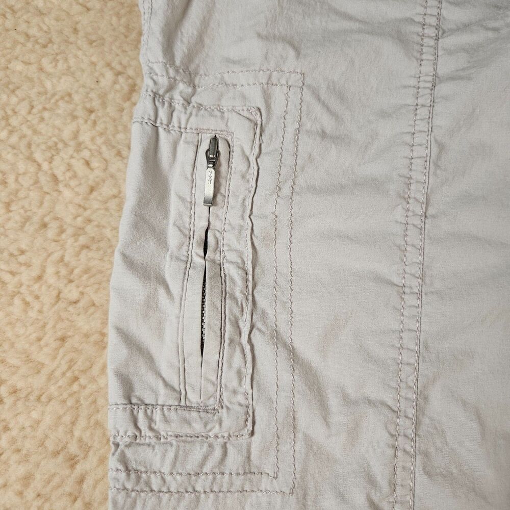 Chico's Cargo Capri Pants Womens Size 1 Khaki Stretch Utility Cropped Zip Pocket - Picture 2 of 10